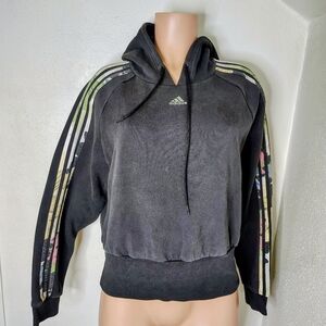 Adidas Black Hoodie with Striped Sleeves 4